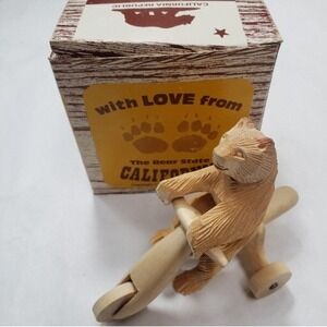 Vintage Mister Grizzly Co. Hand Carved Wood Souvenir The Bear State California